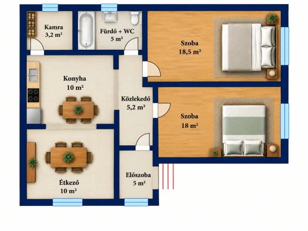 Eladó Ház Mezőgyán 74 m2 