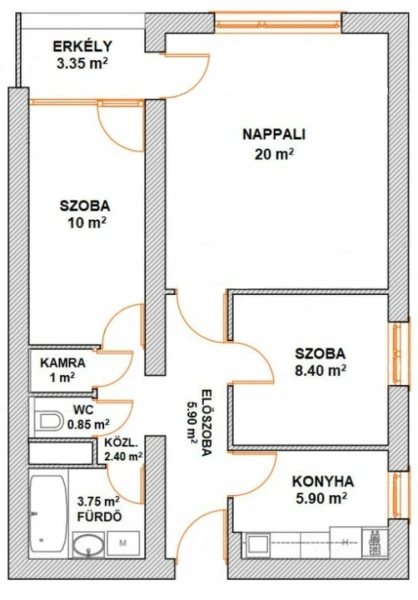 Eladó Lakás Keszthely 61 m2 