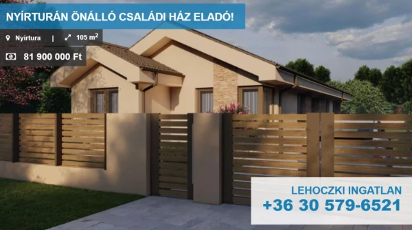 Eladó Ház Nyírtura 105 m2 