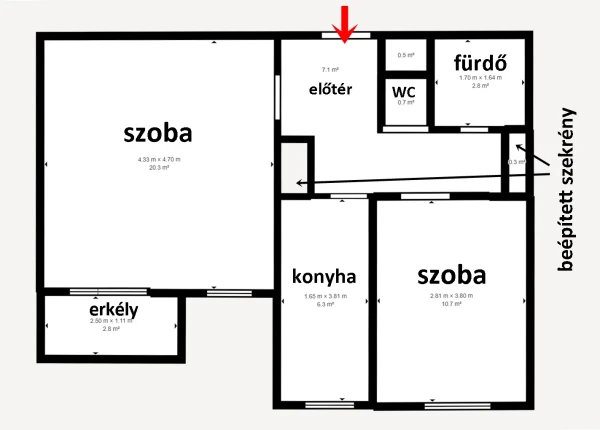 Eladó Lakás Veszprém 54 m2 
