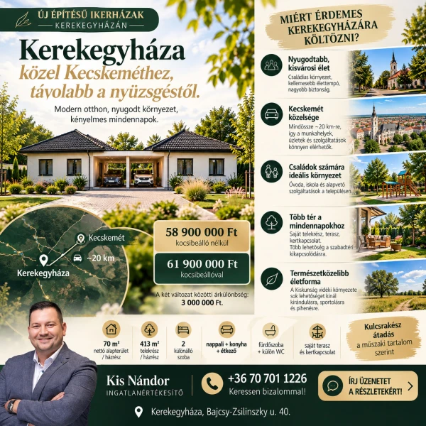 Eladó Ház Kerekegyháza 70 m2 