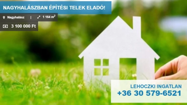 Eladó Telek Nagyhalász 1164 m2 